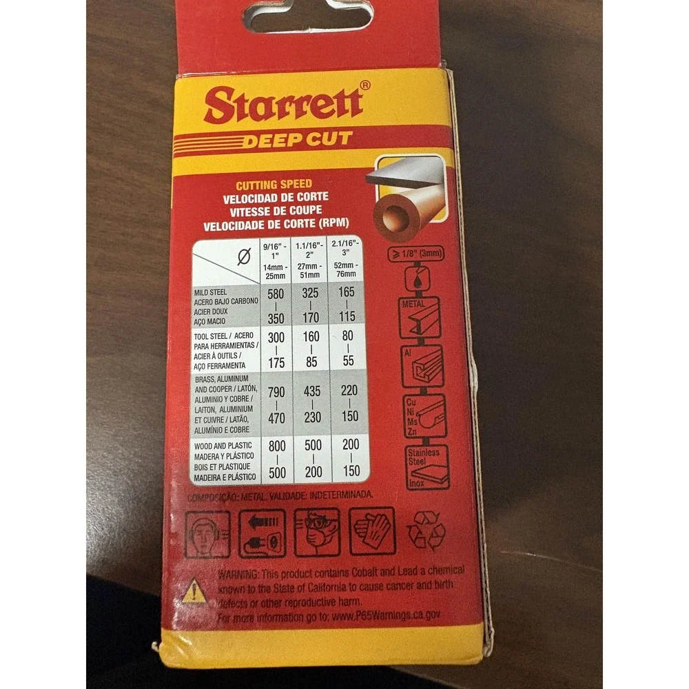 Starrett Deep‎ Cut Quickshot Bi-Metal Hole Saw 1-13/16 46mm Extra Cobalt DC
